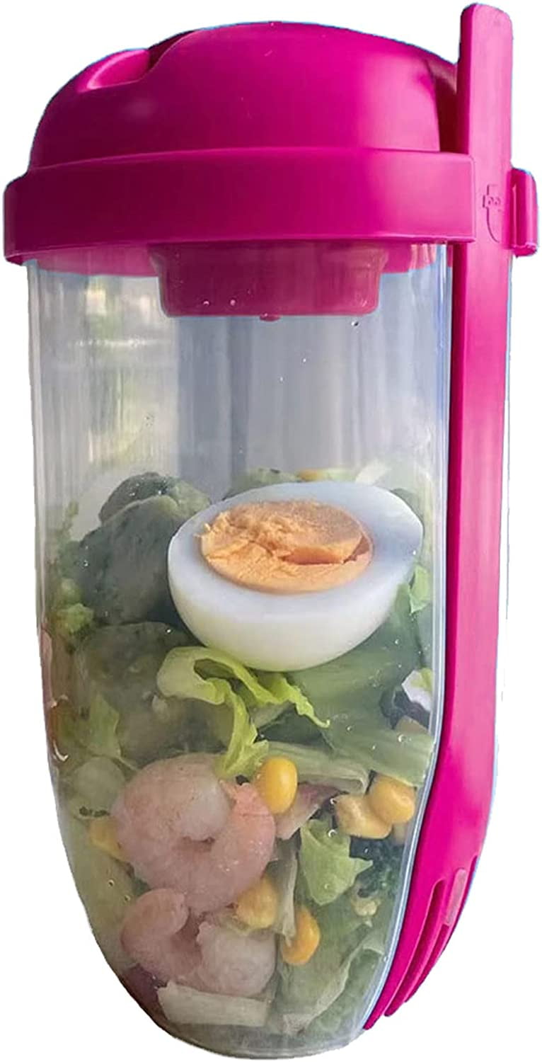 Fresh Salad to Go Container Set, salad cup with Fork and Dressing