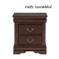thumbnail image 2 of Fully Assembled Nightstand with 2 Drawers Solid Wood End Table Traditional Style Bedroom Funiture 1PC, 2 of 5