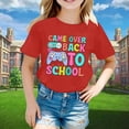 thumbnail image 2 of Toddler Girls Summer Tops Tees Back To School Cartoon Print Graphic Short Sleeve Loose Fit T Shirt Daily Spring Shirts For Kid 4-5T, 2 of 4