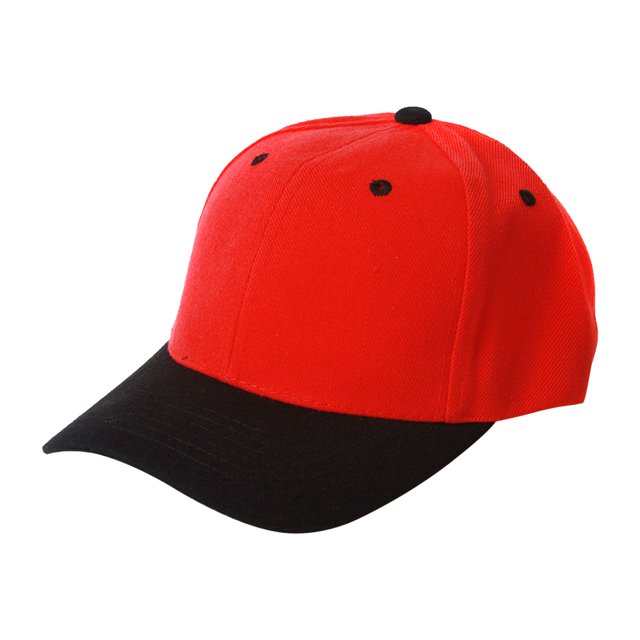 Curve Bill Adjustable Baseball Cap, Red/Black