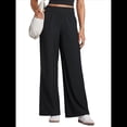 thumbnail image 2 of Pantalones Deportivos Casuales, Cómodos, de Cintura Alta y Pierna para Mujer, con Bolsillos y Sueltos. Negro S, 2 of 7