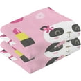 thumbnail image 2 of SKYSONIC Kawaii Panda Pink Hand Towels Set of 2, Cotton Bath Towel for Drying Face Hands Body ,Absorbent Lightweight Towels for Bathroom Ktichen Travel Gym, 16"x28", 2 of 7