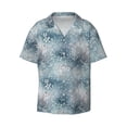thumbnail image 3 of Balery enchanted winter snowflake holly Men's Casual Button Down Shirt Short Sleeve Textured Summer Cuban Beach Shirts-Large, 3 of 7