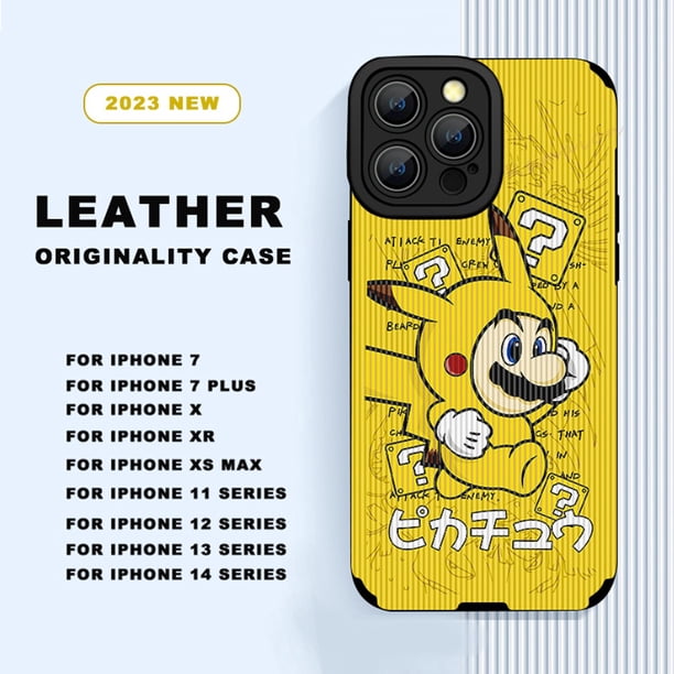 Funda De Cuero Pikachu Para iPhone 11 12 13 14 Pro MAX Plus 11Pro 13Pro 7 8 X XR XS SE 2020 Silicona De Lujo De Dibujos Animados Lindo Piel De Oveja Suave A Prueba De Golpes Cubierta