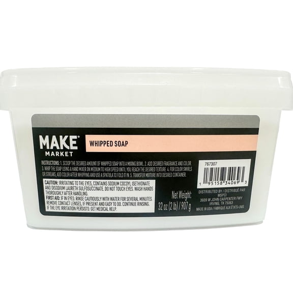 Make Market Whipped Soap Base, Grapeseed Oil DIY, White, 2 lb. Jar