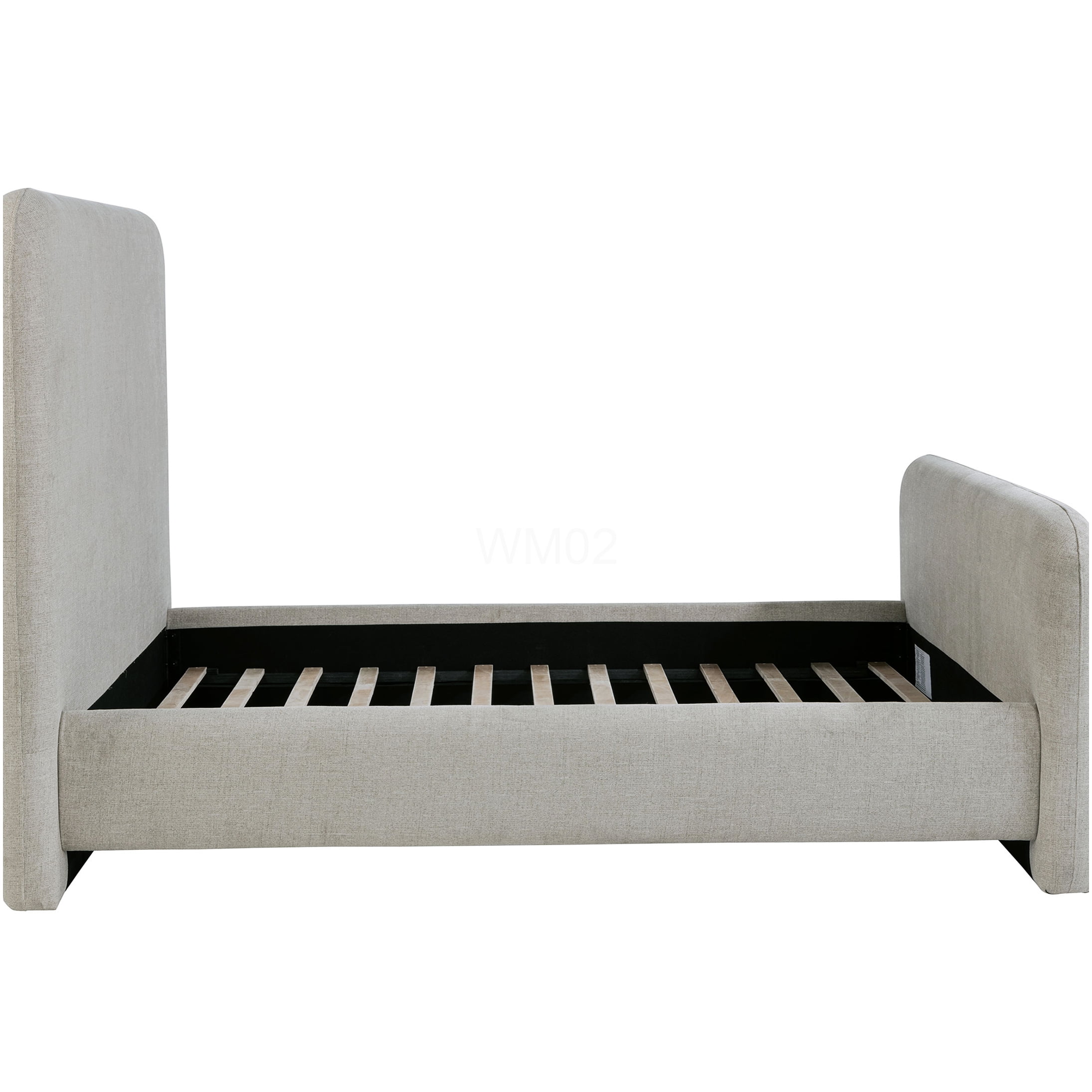 Modern Gray Upholstered Queen Platform Bed with Storage, Fabric Panel Bed Frame, No Box Spring Needed