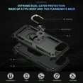 thumbnail image 6 of Allytech Rugged Case for iPhone 16e, Military Grade Protection Shockproof Non-Slip Cover with Metal Rotatable Ring Stand, Magnetic Car Mount Holder Fashion Case for iPhone 16e - Black, 6 of 7