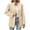 Beige, variant on Spring Fall Stand Collar Solid Color Women Long Sleeved Open Front Work Office Blazer Coat
