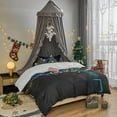 thumbnail image 5 of Bed Canopy for Girls,Princess Round Dome Dreamy Mosquito Net Bedding Girls Room Castle Play Tent Hanging House Decor Reading Nook Canopies (Grey), 5 of 15
