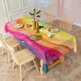 thumbnail image 3 of Colorful Tie Dye Wave Pattern Rectangle Tablecloth 60"x120",Waterproof Polyester Rectangle Table Cloth, Wipeable Spillproof Polyester Tablecloth for Dining, Camping, Indoor and Outdoor, 3 of 6