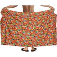 thumbnail image 4 of HAPPY BAY Men's Pareo Regular Holiday Sarong Long Beach Wrap One Size Orange, Tropical Parrot Summer Vacation Aloha, 4 of 4