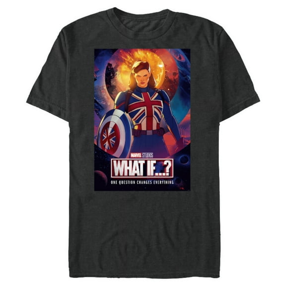 Marvel WHAT IF…? Captain Carter Poster - Short Sleeve Blended T-Shirt for Adults – Customized-Dark Heather
