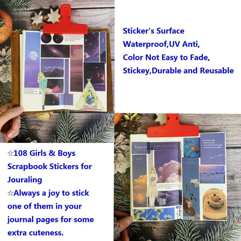 50Pcs People Stickers for Journaling Supplies, Scrapbooking Junk Journal  Kit for Girls, Scrapbook Stickers Bullet Adults Friends Scrap Booking  Supplys