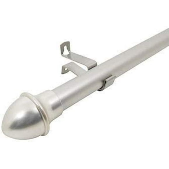 Spring Window Fashions 7/16-Inch Round Cafe Curtain Rod (18 to 28-Inch Width Nickel)