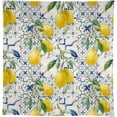thumbnail image 5 of Vintage Lemon Tablecloth, Watercolor Yellow Lemons Blue Tiles Spring Summer Seasonal Print Table Cover for Holiday Picnic Party Dinner Table Decor 60x120in, 5 of 6