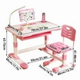 thumbnail image 3 of YNCE Kids Study Desk Chair Set, Height Adjustable Toddlers Writing Table with Tiltable Reading Stand, Living Room Bedroom Children Learning Table with Extra Large Drawer, 3 of 8