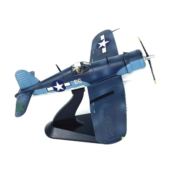 TAPDRA WWII USMC F4U Corsair 1:72 Scale VMF 214 White 86 Diecast Airplane Model Collectible with Display Stand 14cm