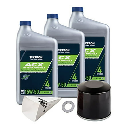 4-Stroke Oil Change Kit Textron ACX Synthetic 15W-50 Compatible With Tracker XTR 1000 2020