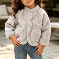 thumbnail image 5 of Samdudou Toddler Girls Fleece Jackets Fuzzy Sherpa Coats Button Down Fall Winter Warm Outerwear Kids Plush Stand Collar Layering Clothes Size 6M-3 Years, 5 of 7