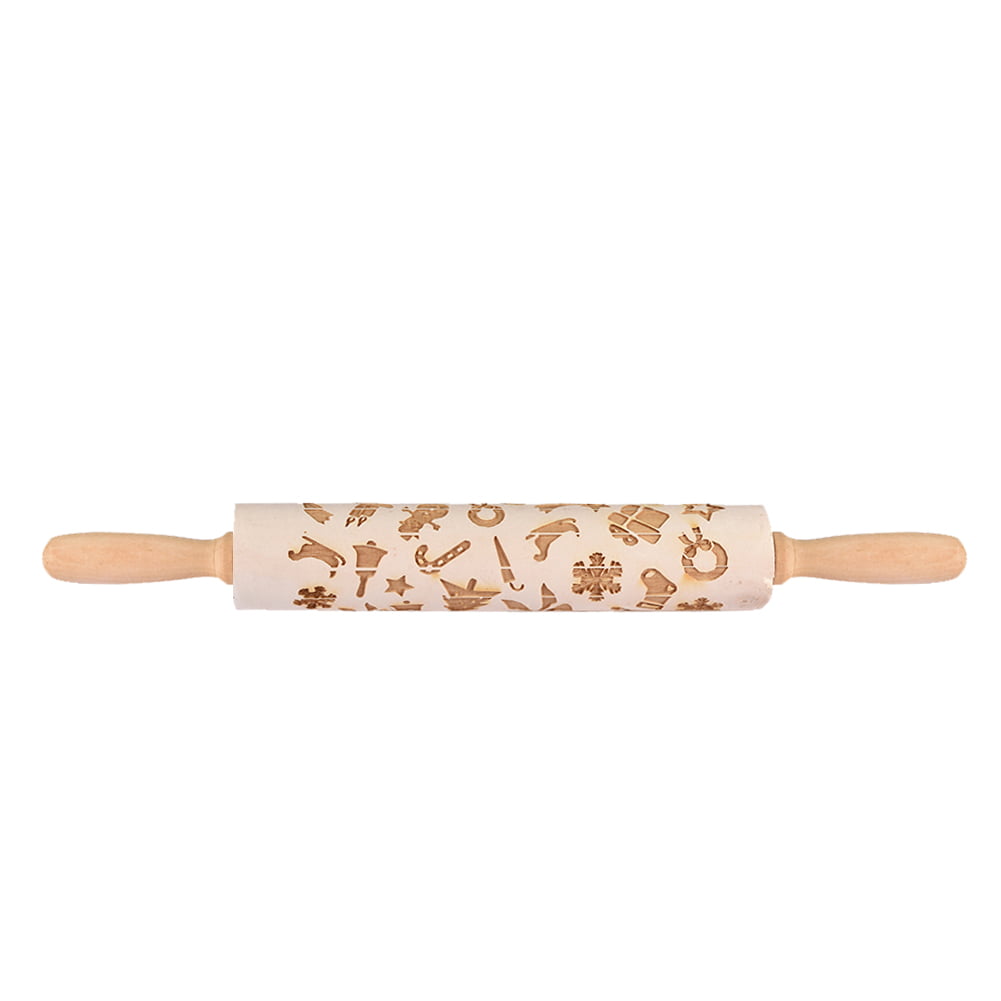 Details about   Christmas Halloween Rolling Pin Embossing Baking Cookie Engraved Roller Dough