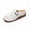 White, variant on Women's Carved Hollow Metal Buckle Closed Toe Platform Mules Comfort on Shoes Lightweight Casual Summer Footwear White 9