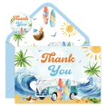 thumbnail image 1 of Paquete de 24 tarjetas de agradecimiento para surfear de Whaline con sobres y pegatinas, 1 of 7