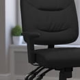thumbnail image 2 of Mid-Back Black Leather Multifunction Swivel Task Chair with Adjustable Arms, 2 of 9