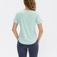 thumbnail image 2 of SWSMCLT Women's Soft T Shirt Short Sleeve Shirt Loose Summer Top Basic Running Cool Crew Neck Gym Yoga Boat Neck Blue 4-6, 2 of 4