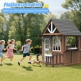 thumbnail image 2 of iRerts Outdoor Playhouse, Wooden Playhouse for Kids Outdoor, Kids Play House with Front Door, Flower Pot Holders, Stove, Sink, Doorbell, Bench, Indoor Outdoor Kids Play Equipment Gift for Ages 2+, 2 of 8
