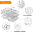 thumbnail image 2 of 2PCS Air Fryer Rack for Air Fryer Multi-Layer Double Basket Air Fryer Accessories Stainless Steel Grilling Rack Cooking, 2 of 5