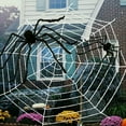thumbnail image 2 of Huge Black White Spider Web Halloween Decoration Cobweb Home Festival Party Bar Haunted House Decor Spiderweb, 2 of 9