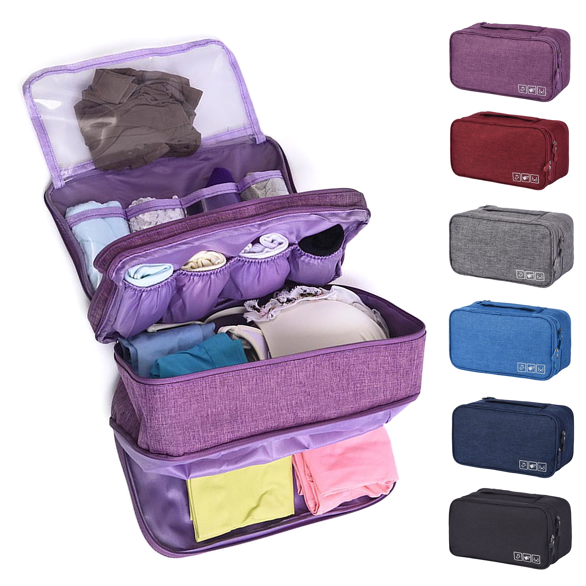 6PCS Travel Luggage Organizer Bag Orgniser Underwear Socks Packing Cube Storage 