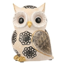 Resin Owl Figurine Home Decor Decorative Owl Statue Small Bird Figurine for Bookshelf Bedroom Living Room Office Table Decor
