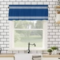 thumbnail image 4 of Valances for Windows White Stripes Geometric Blue Background Valance Rod Pocket Window Treatments Curtains for Kitchen Small Windows Living Room Bedroom Bathroom, 42"x12", 4 of 7