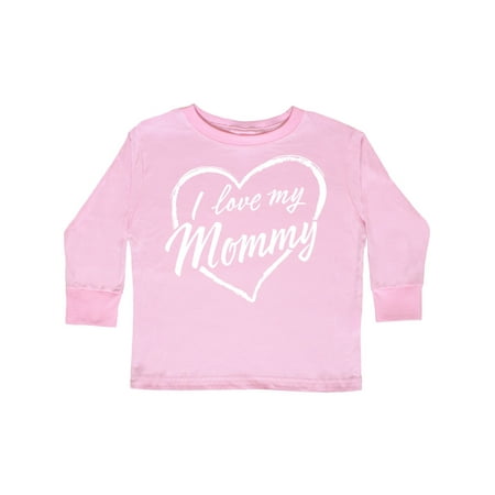 

Inktastic I Love My Mommy in White Chalk Heart Gift Toddler Boy or Toddler Girl Long Sleeve T-Shirt
