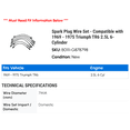 thumbnail image 2 of Spark Plug Wire Set - Compatible with 1969 - 1975 Triumph TR6 2.5L 6-Cylinder 1970 1971 1972 1973 1974, 2 of 2