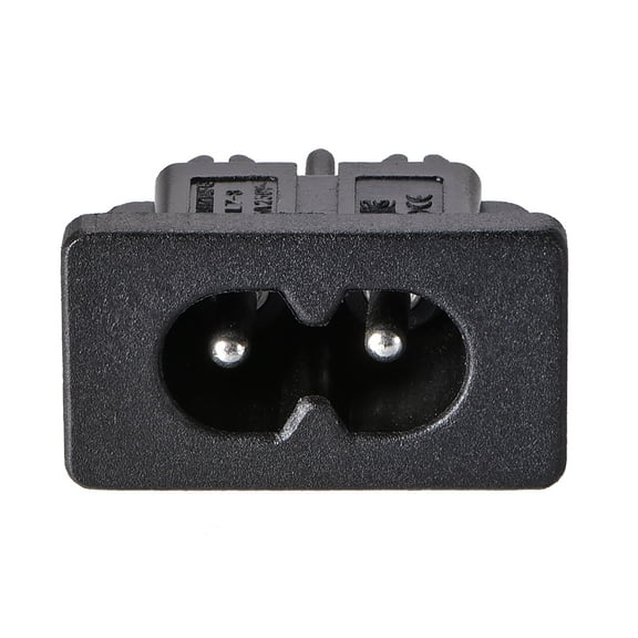 Panel Mount Plug Adapter, 250V AC 2.5A C8 2 Pins IEC Inlet Module Plug Power Connector Socket Straight
