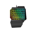 thumbnail image 1 of Teclado para juegos con cable, retroiluminación LED, 39 teclas, Teclado de membrana con una mano, Teclado para juegos, Gamer, retroiluminación LED flotante Eigraketly EL013592-01, 1 of 4