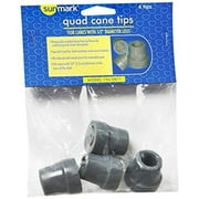 Sunmark Quad Cane Tips For Canes With 1/2 Inch Diameter Legs - 1 pair