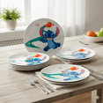 thumbnail image 2 of Set 6 Platos Trinche o Llanos Redondos de Porcelana Resistente, Diseño Stitch Espacial, Disney Clásicos, Juego de Platos 24 cm, 2 of 8