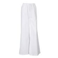 thumbnail image 4 of Liacowi Women Casual Flowy Comfy Cotton Linen Wide Leg Pants High Waist Drawstring Loose Lounge Beach Trousers with Pocket, 4 of 9