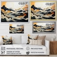 thumbnail image 4 of Designart "Grey Orange Line Art horizon" Abstract Line Floater Framed Wall Art Living Room, 4 of 7