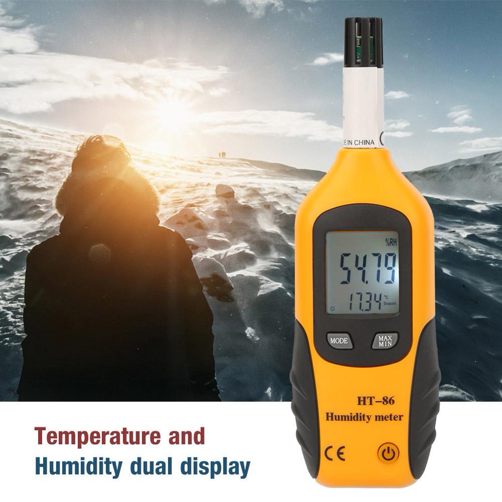 OTVIAP HT86 Handheld Digital Temperature and Humidity Meter Gauge Monitor Thermometer