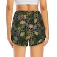 thumbnail image 4 of Uemuo Camouflage Skulls Pattern Women's Athletic Shorts High Waisted Running Shorts with Liner Pockets Gym Elastic Workout Shorts-Large, 4 of 9