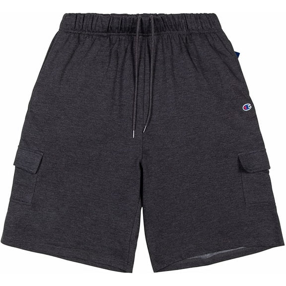 Champion Big and Tall Fleece Cargo Shorts for Men, Athletic Sweat Shorts Charcoal Heather