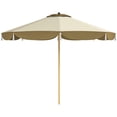 thumbnail image 2 of Outsunny 9FT Patio Umbrella, UPF 50+ Outdoor Market Umbrella with 8 Ribs, Vented Outdoor Table Umbrella for Deck, Backyard and Lawn, Cream White, 2 of 9