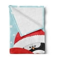 thumbnail image 2 of Christmas Soft Flannel Fleece Throw Blanket, Whimsical Penguins with Warming Clothes Holding a Gift on Igloo Scene, Cozy Plush for Indoor and Outdoor Use, 50" x 70", Baby Blue Vermilion, by Ambesonne, 2 of 5