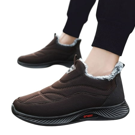 

Chnzic 2022 Men s Winter Warm Round Toe Flat Heel Casual Non Slip Comfortable Cotton Shoes Snow Boots