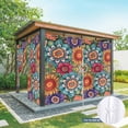 thumbnail image 6 of Outdoor Curtains for Patio Waterproof, Boho Teal Flower Outdoor Privacy Panels Grommet, Spring Bohemia Chic Red Yellow Floral Blackout Outside Curtains for Porch/Cabana 54"x95", 2 Panels, 6 of 8