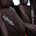 thumbnail image 3 of Chririnla Car Seat Belt Pads Comfortable Seat Belt Shoulder Pad Composite SBR Protect Shoulder with Ease, Suitable for Sedans Vans, Black Floral Print, 3 of 8